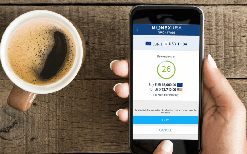 Monex mobile app for risk management