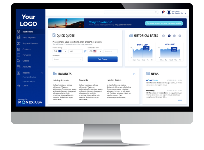 Co-branded Monex payment platform